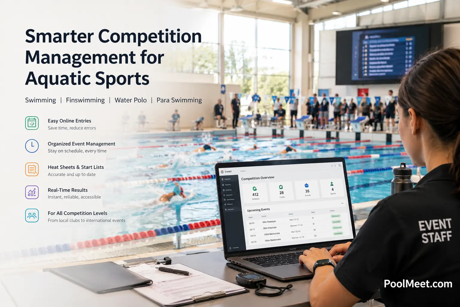 Championship Swimming Arena and Starting Lanes