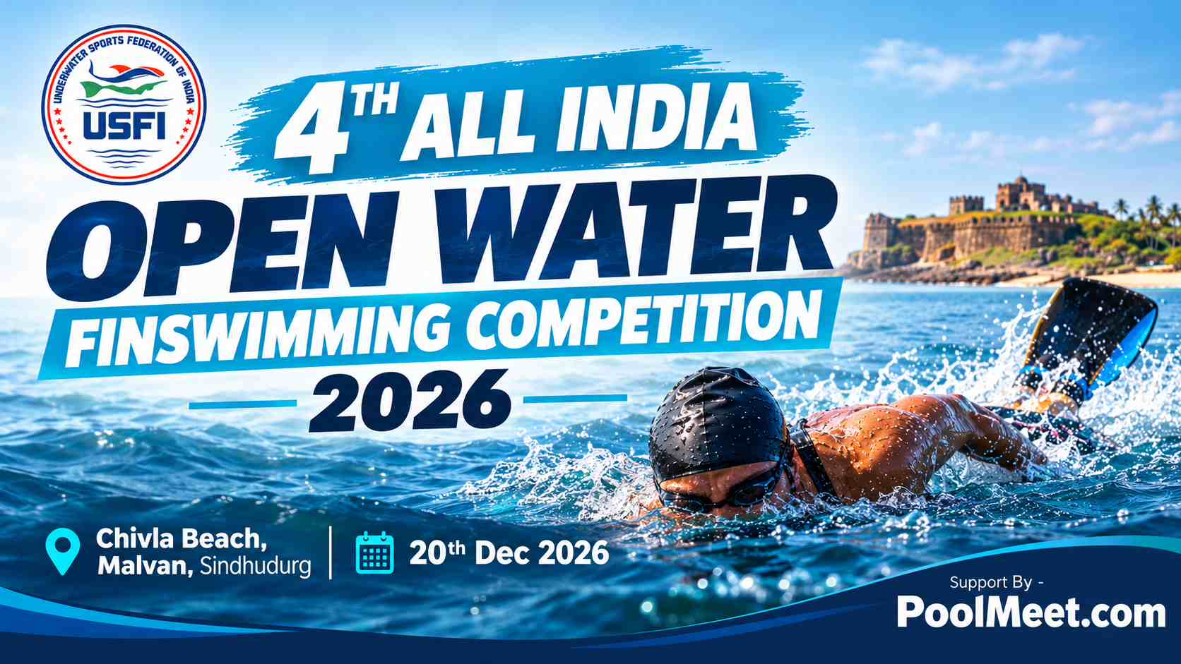 POOL MEET - OPEN WATER FINSWIMMING COMPETITION IN INDIA